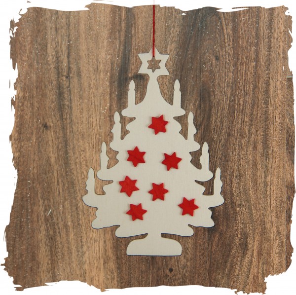 Baum mit Sternen, natur, Weihnachtsdeko aus Holz