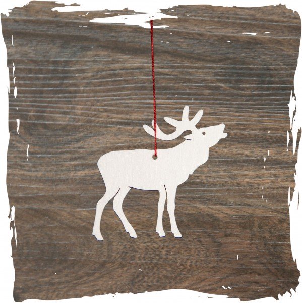 Hirsch, natur, Weihnachtsdeko aus Holz