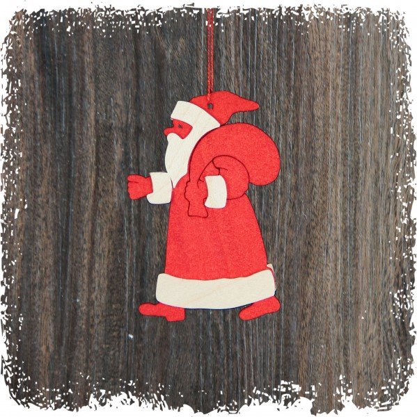 Weihnachtsmann, rot, Weihnachtsdeko aus Holz